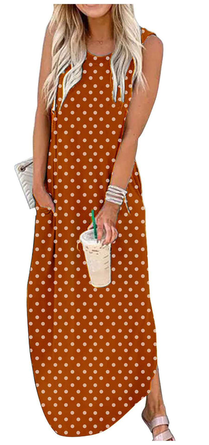 Dress Summer Dress Wide Shoulder Long Dress Fashion Slim Fit Long Dress Print Heart Patterned Long Casual Dress