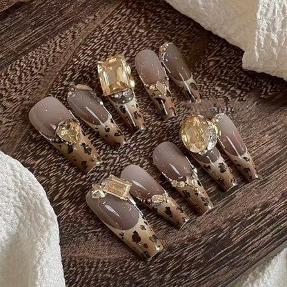 0993- Uñas postizas hechas a mano, de presión, removibles