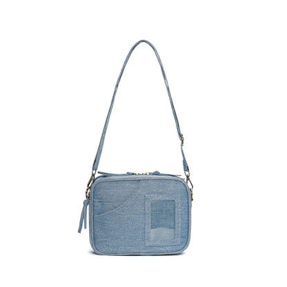 Bolso vaquero mini informal para mujer: bolso de lona versátil para ir de compras y bolso hobo pequeño para el hombro. 