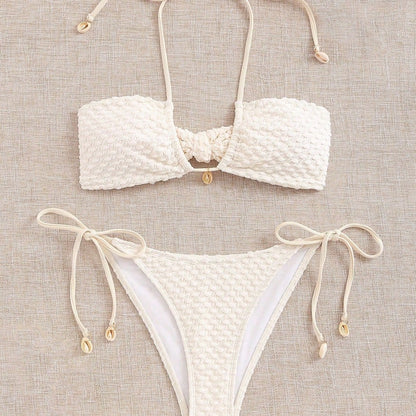 Women's Bikini Two Piece Swimsuit Shell Minimalist Swimsuit Set