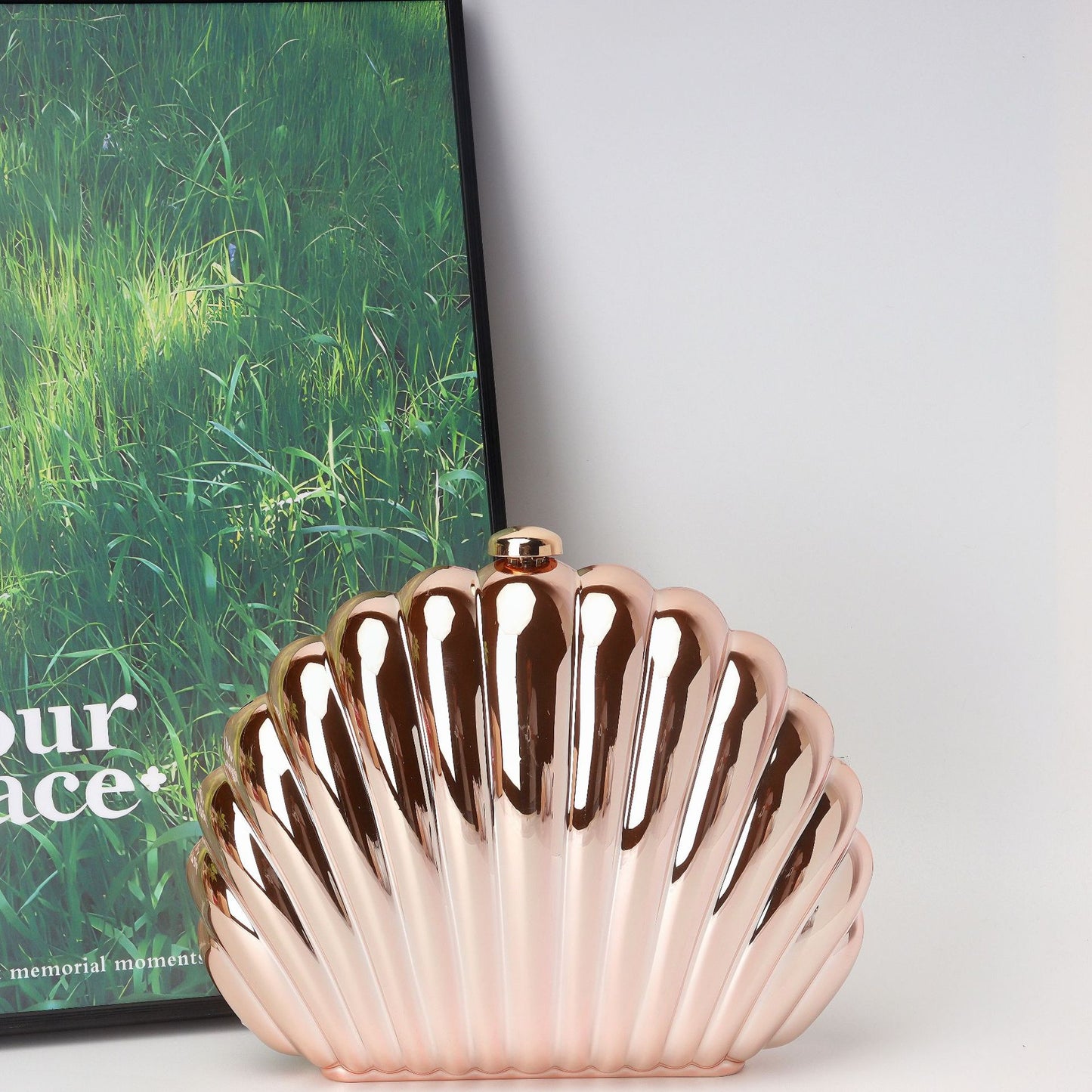 Bolso tipo caja de concha, bolso de mano tipo clutch, bolso de cena, bolso de noche tipo clutch para fiestas, bolso de graduación, bolso de fiesta. 