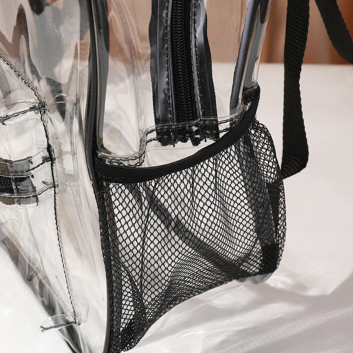 Mochila transparente, bolsa de almacenamiento de PVC impermeable de gran capacidad, ideal para viajes y deportes al aire libre. 