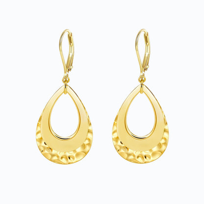 Brass real gold electroplating niche light luxury karst pleated earrings women's earrings -dropshippingabc.com