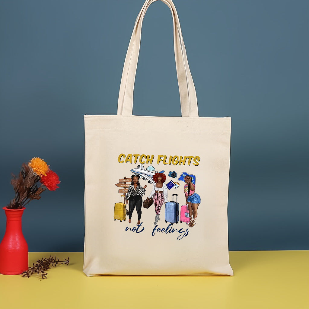 Bolso bandolera de lona estampada, bolso de compras moderno y ligero, bolso de algodón de gran capacidad, paquete de 2 unidades tipo hobo. 