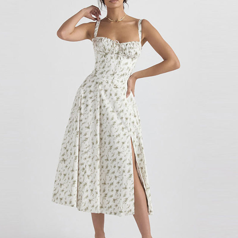 Women's French Elegant Retro Style Dopamine Wear Suspender Dress Women