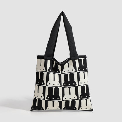 Bolso tote Rabbit para mujer, bolso de mano sencillo y moderno para otoño e invierno, bolso bandolera versátil para el día a día. 