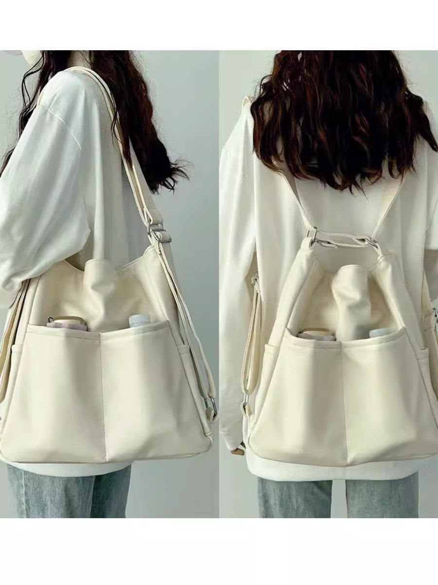 Soft pu backpack purse, women's large capacity three-purpose backpack, commuter tote bag, multifunctional backpack crossbody