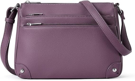 Small crossbody bag for women, shoulder bag multi-zip pocket bag, classic function messenger bag