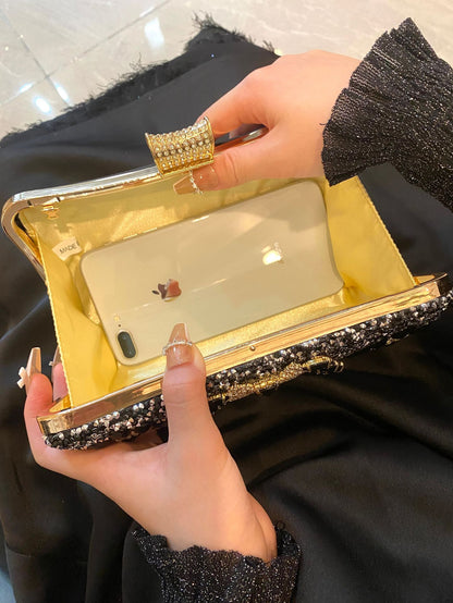 Bolso artesanal con pedrería, bolso de noche para bar o discoteca, bolso para bodas, cumpleaños o banquetes.