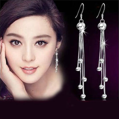 Long Beaded Fringe Earrings