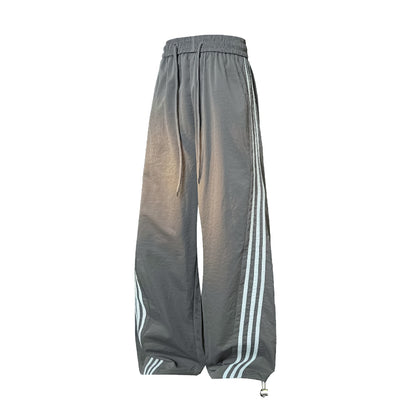 Unisex Striped Trim Wide Leg Sweatpants new