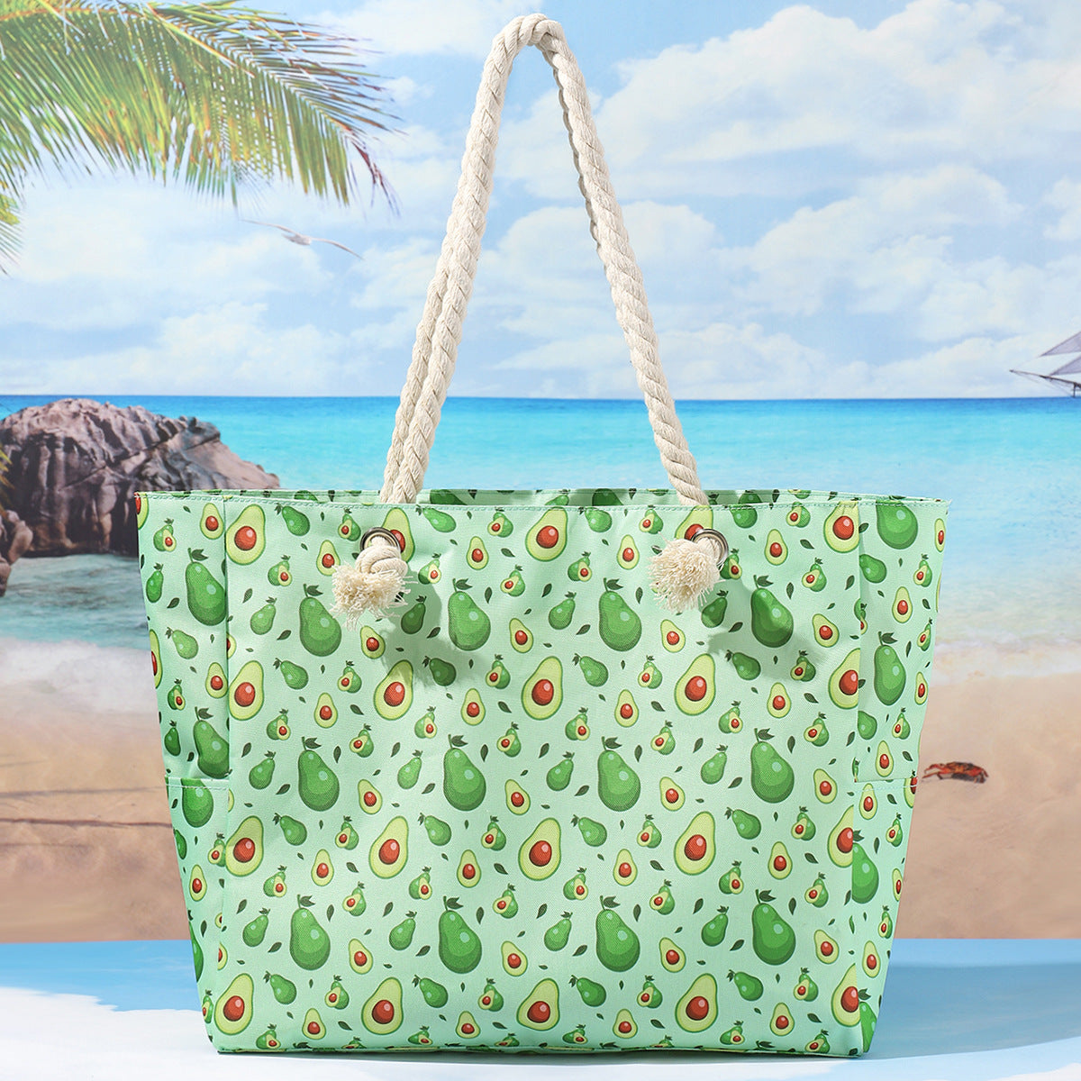Bolso de playa estampado, bolso bandolera informal de gran capacidad, bolso de viaje de verano sencillo y moderno, ligero 