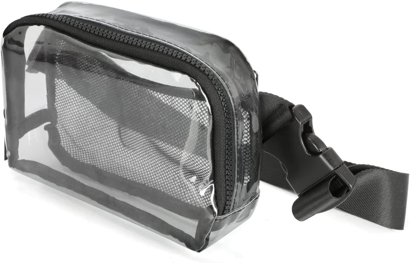Riñonera impermeable – Bolso bandolera pequeño transparente con correa ajustable, ideal para festivales, senderismo, conciertos y viajes; apta para estadios. 