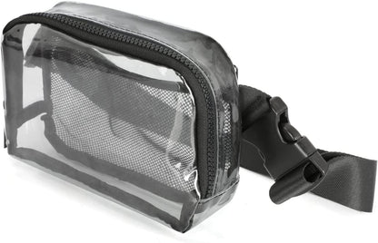 Riñonera impermeable – Bolso bandolera pequeño transparente con correa ajustable, ideal para festivales, senderismo, conciertos y viajes; apta para estadios. 