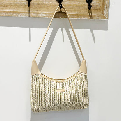 Chic Small Shoulder Straw Bag – Stylish Crossbody Bag for Ladies, Versatile Summer Hobo Bag