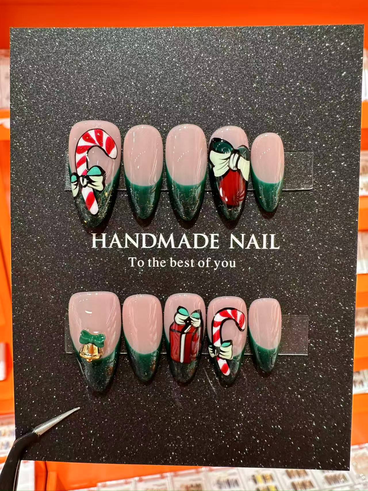 Christmas handmade nail wear temperament gentle nail art nail patch