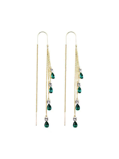 Green Crystal Ear Threads