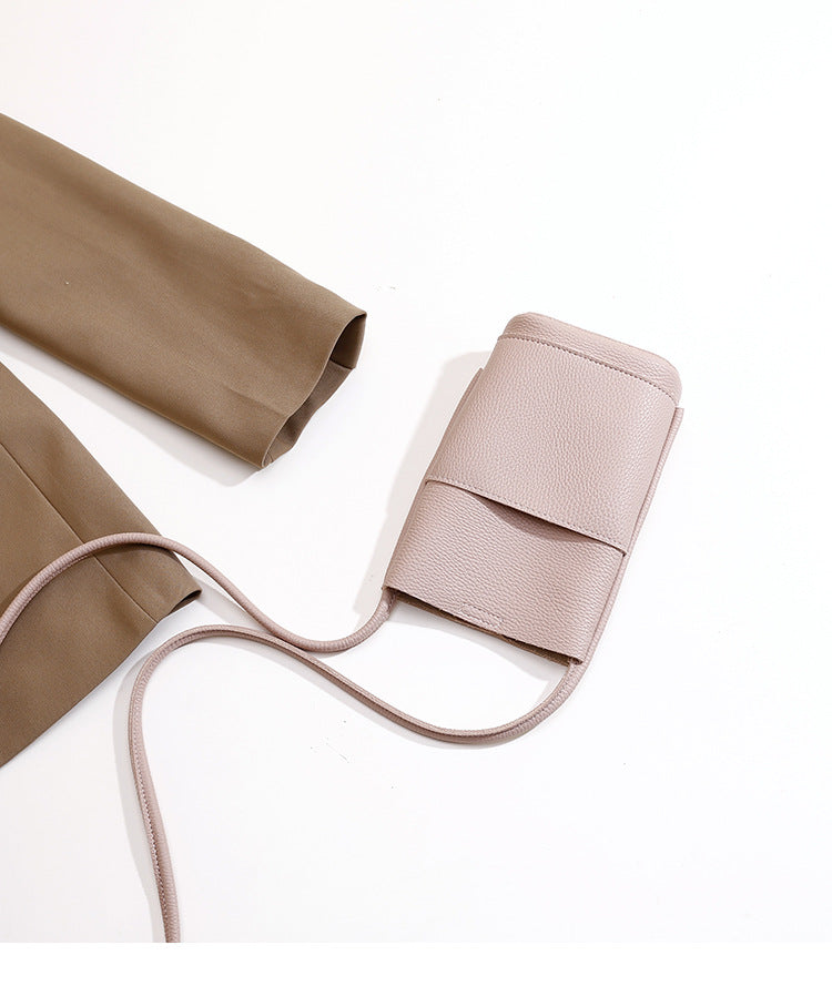 Casual crossbody mobile phone bag, simple red cute mini vertical bag, change bag female