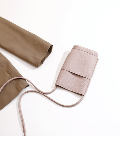 Casual crossbody mobile phone bag, simple red cute mini vertical bag, change bag female