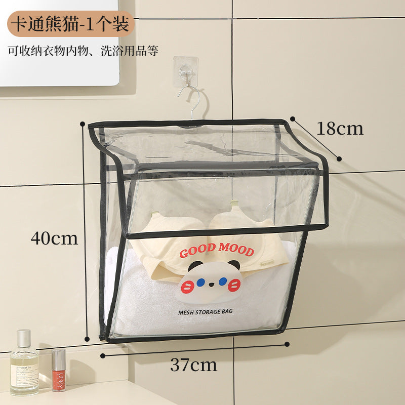 Bathroom transparent storage bag, put clothes toilet storage bag, transparent PVC large-capacity wall-mounted waterproof bathroom hanging bag