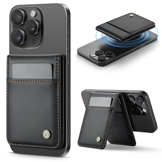 Magsafe ring magnetic card case  for iPhone17 card anti-theft brush 16/15/14/13 zipper change bag Wallet Magnetic Card Holder RFID Blocking, PU Leather Minimalist Phone Wallet Compatible with MagSafe Phones -dropshippingabc.com