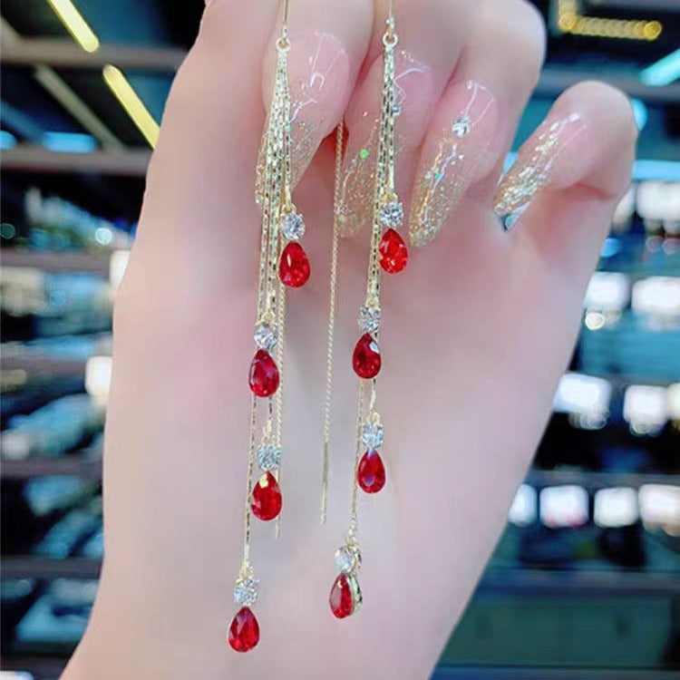 Green Crystal Ear Threads