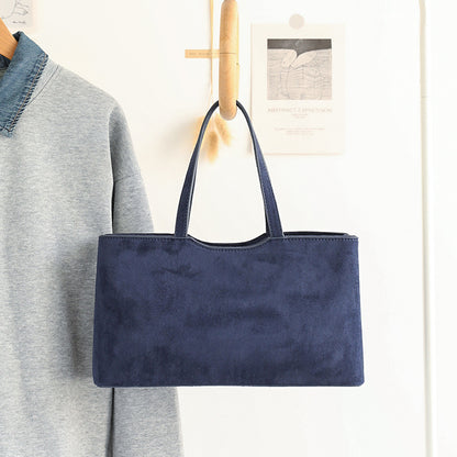 Bolso retro sencillo - Bolso baguette de ante versátil para llevar al hombro al estilo hobo 