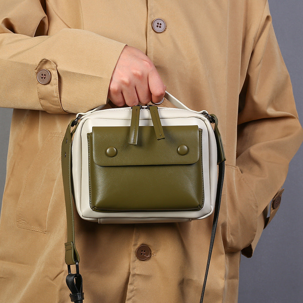 Spring splicing casual versatile shoulder crossbody bag, small crossbody handbag, crossbody purse small, stylish small square bag