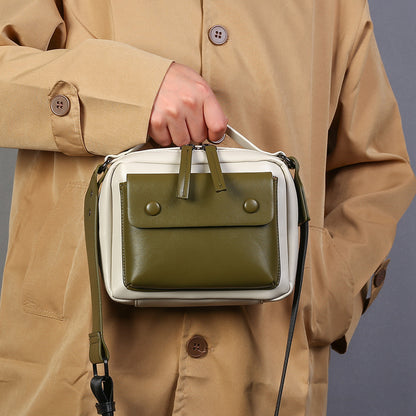 Spring splicing casual versatile shoulder crossbody bag, small crossbody handbag, crossbody purse small, stylish small square bag