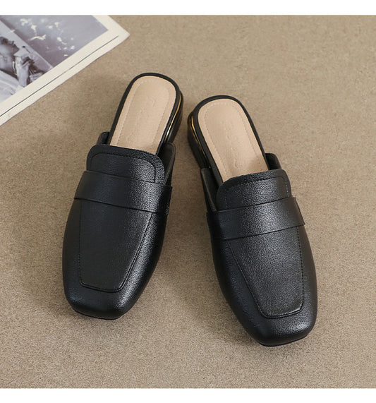 Women's Genuine Leather Slip-On Mules