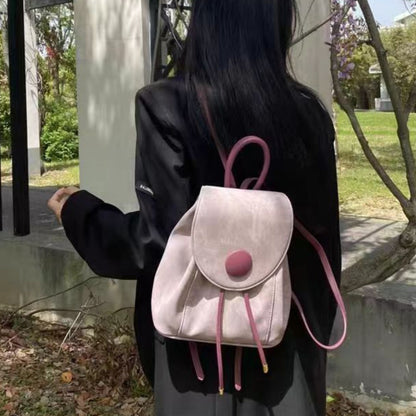 Mochila pequeña de mezclilla rosa, mochila escolar, mochila de viaje de gran capacidad 
