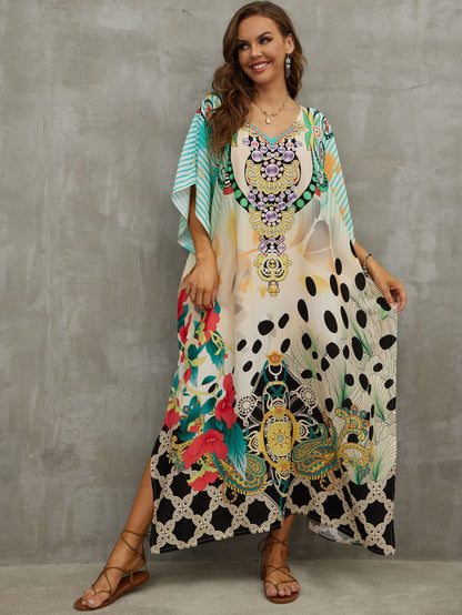 Rayon Engineered-Print Beach Robe ¨C Vacation Bikini Cover-Up, Women¡¯s Swimsuit Outerwear