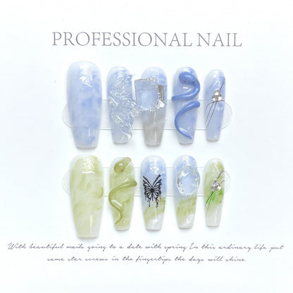 1023- Handmade press on nails fake nails removable