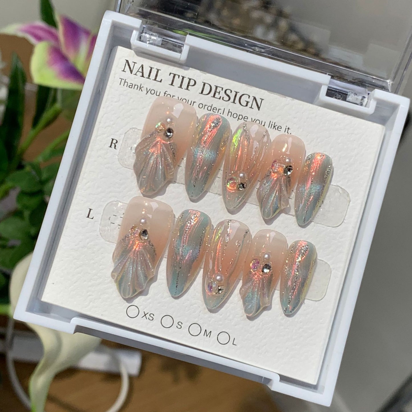 0996- Uñas postizas hechas a mano, de presión, removibles