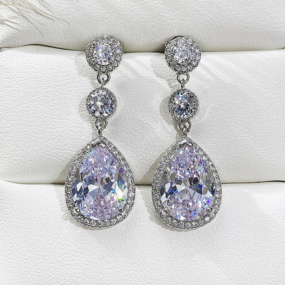 Statement Teardrop Zircon Earrings