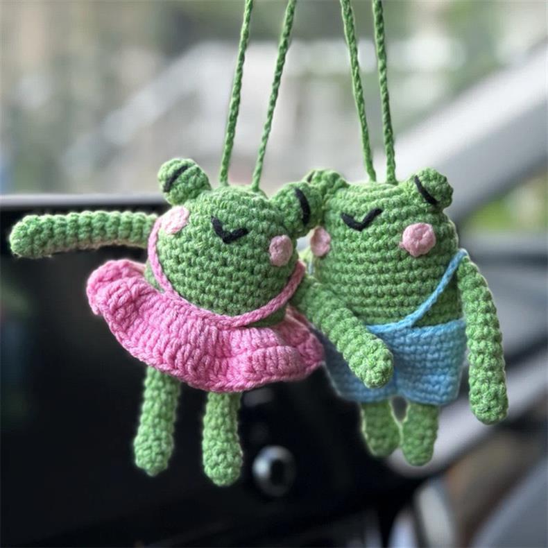 Colgante de planta de coche Decoración de coche Colgante de espejo retrovisor Lana creativa en el coche