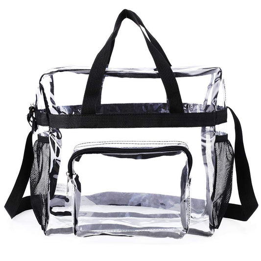 Bolsa transparente de PVC, bolsa de mano grande, bolsa de viaje portátil para hombres y mujeres, bolsa transparente para eventos en estadios 