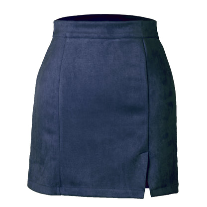 Suede Wrap Mini Skirt