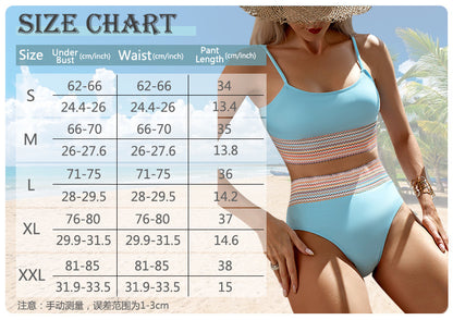 Women's Two-Piece Solid Color Strap Bikini Swimsuit