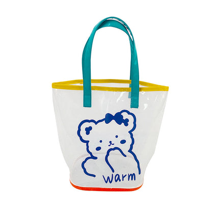 Bolsa de PVC translúcido esmerilado, bolsa de playa portátil de gran capacidad, bolsa de natación, 