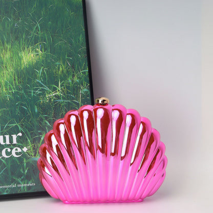 Bolso tipo caja de concha, bolso de mano tipo clutch, bolso de cena, bolso de noche tipo clutch para fiestas, bolso de graduación, bolso de fiesta. 