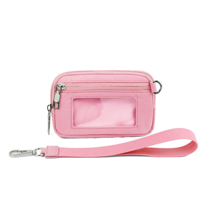 Bolso grande de PVC transparente para tarjetas – Bolso de muñeca con compartimentos para tarjetas bancarias y monedas, monedero de pulsera portátil 