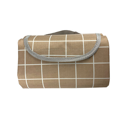 Colchón acolchado para picnic, ideal para excursiones de primavera; colchón portátil para acampar al aire libre; tapete de suelo a cuadros. 
