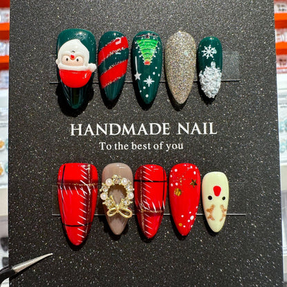 Christmas handmade nail wear temperament gentle nail art nail patch