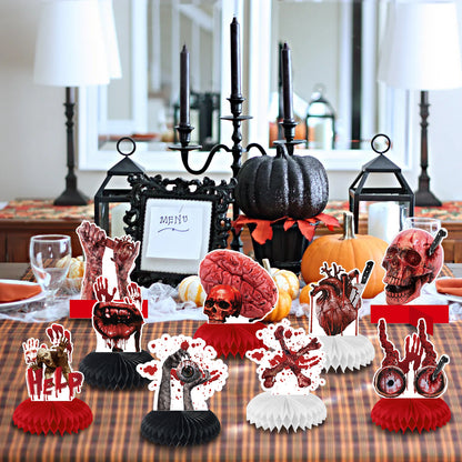 Halloween horror-themed haunted house holiday party decoration set flag background cloth card balloon honeycomb ornament