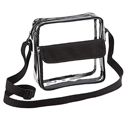 Transparent PVC Shoulder Crossbody Bag - Durable Storage Bag for Travel, Beach, Stadium Events & More