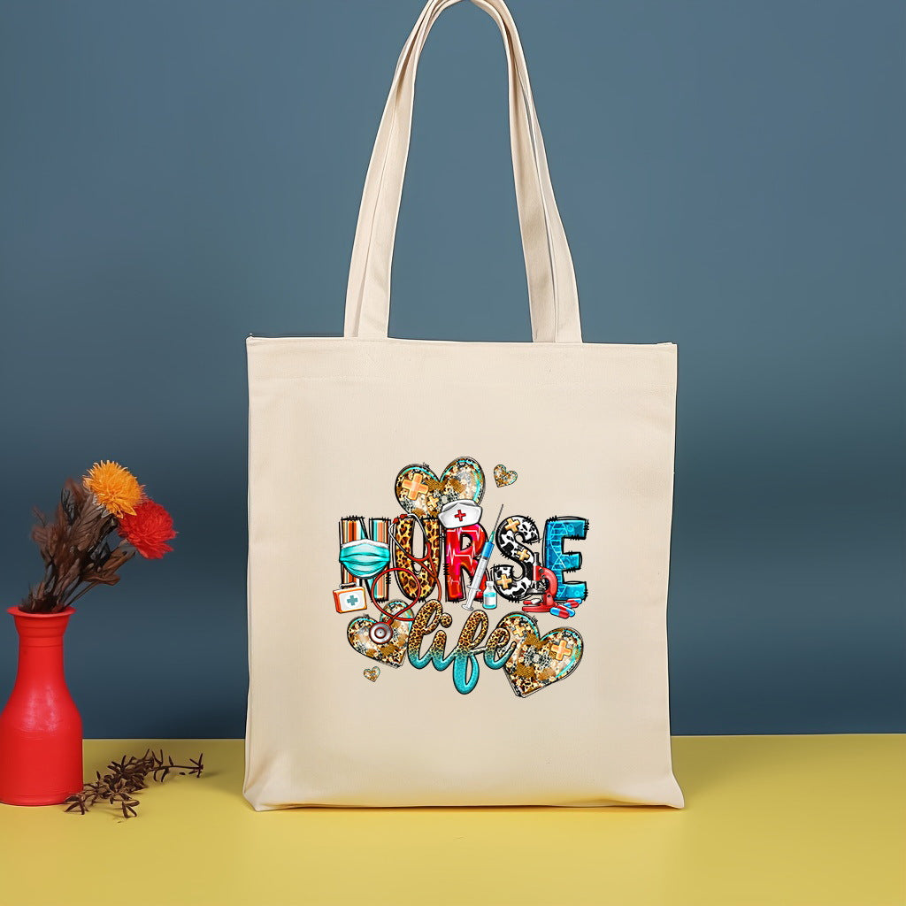 Bolso bandolera de lona estampada, bolso de compras moderno y ligero, bolso de algodón de gran capacidad, paquete de 2 unidades tipo hobo. 