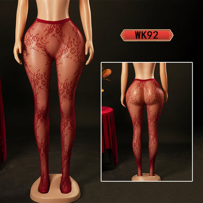 Erotic Pantyhose Fishnet Stockings Nightclub Sexy Floral Jacquard Pure Desire Flirting Hollow Out