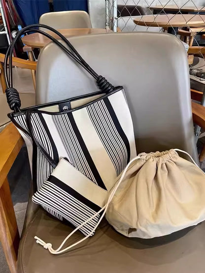 Bolso tote de otoño e invierno, bolso tipo saco para mujer de gran capacidad, bolso de hombro tejido para ir al trabajo, bolso de axila grande 