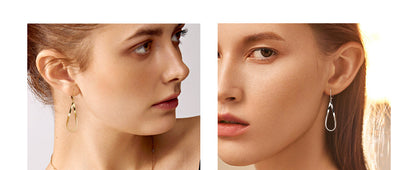 Gold Earrings for Women Hypoallergenic Leverback Drop Dangle Earrings Trendy 14K Gold Plated Twisted Spiral Teardrop Rhombus Heart Dangle Earring for Women Dainty Fashion Jewelry Gifts -dropshippingabc.com